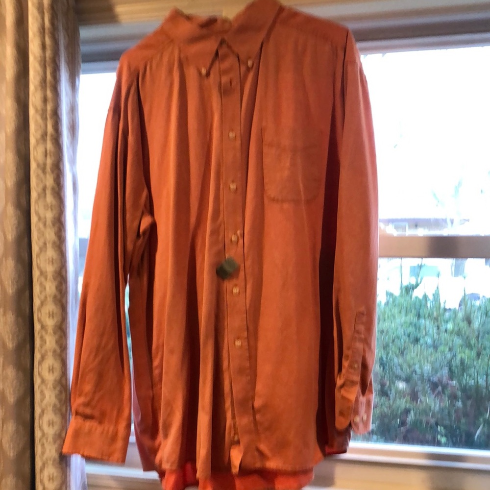 NWT faded orange button down